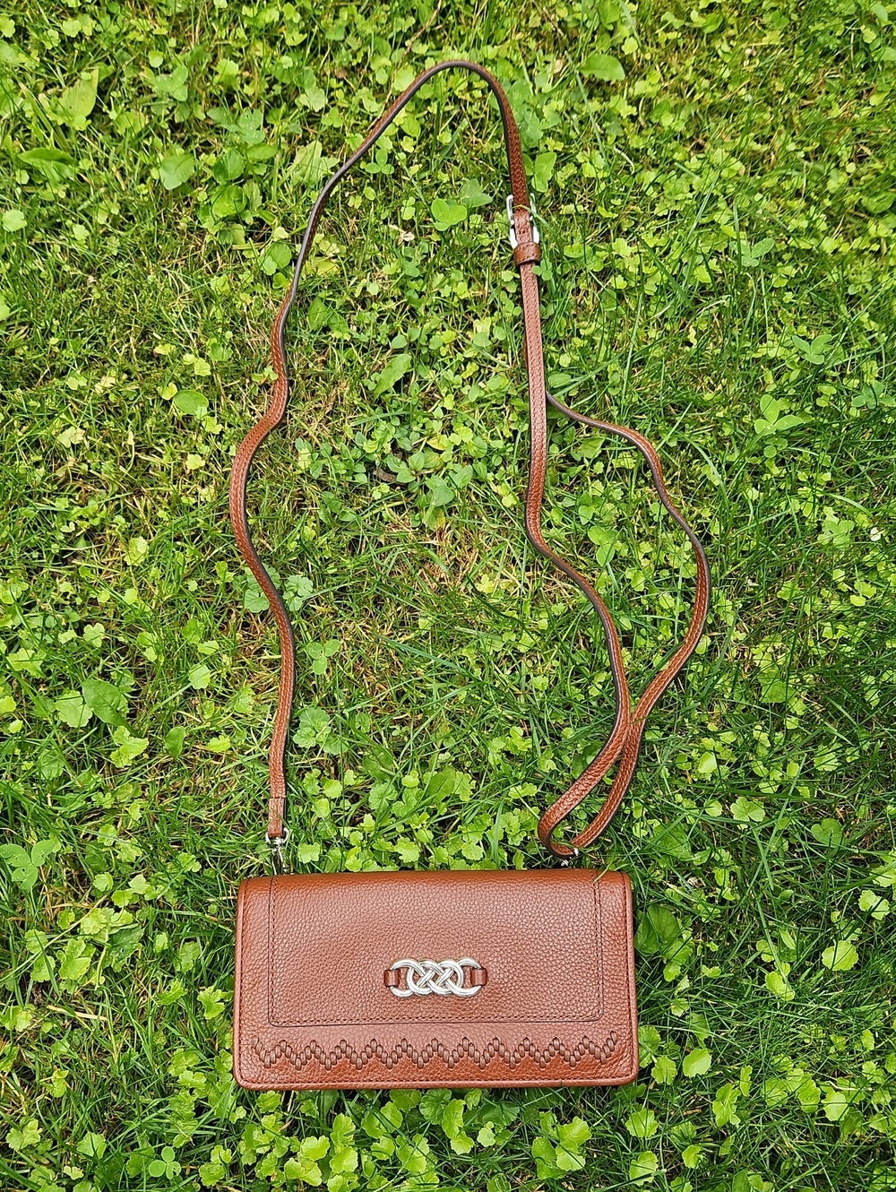 Brown Leather Crossbody Wallet - Women's Bag